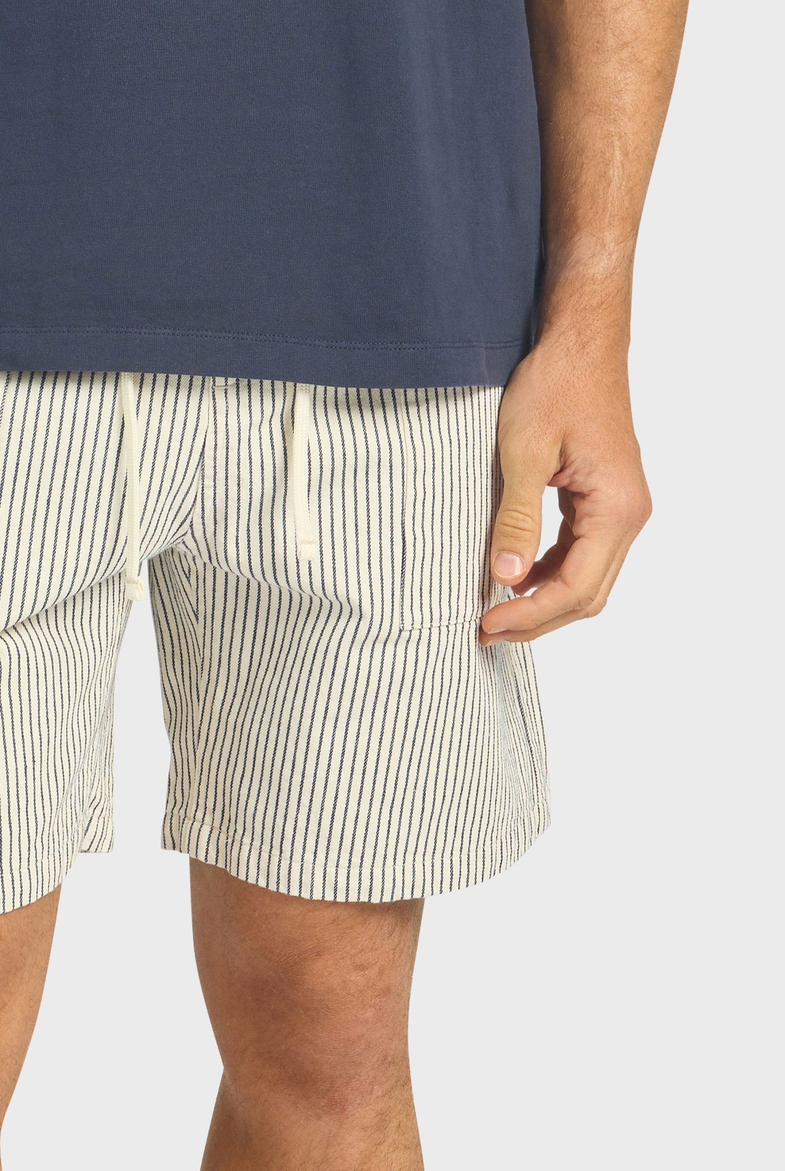 AUSTINFATIGUESHORT-OFFWHITENAVYSTRIPE-D.jpg Austin Fatigue Short - Image 1